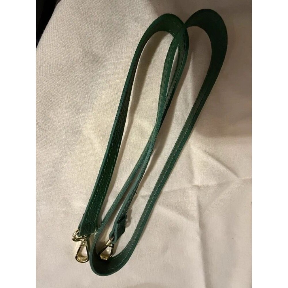Italian Leather Green Satchel Shoulder Bag Made in Italy - Picture 16 of 17
